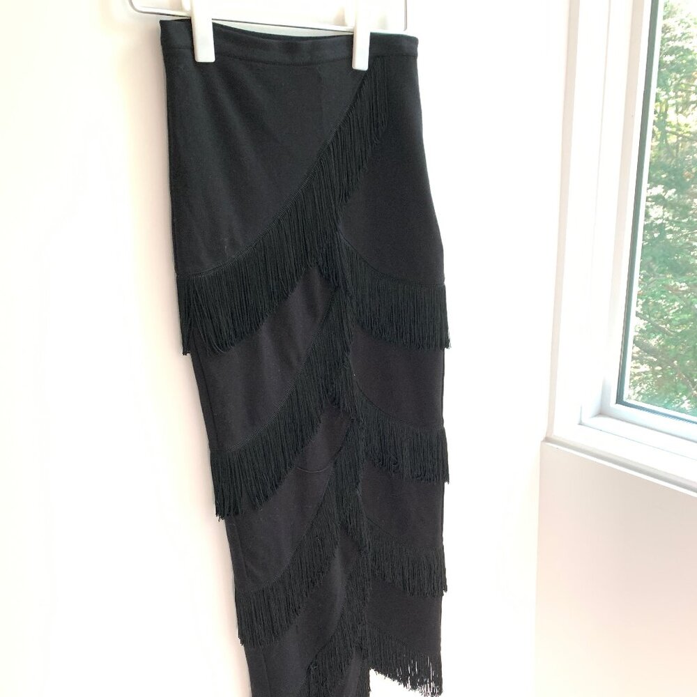 Y/Project Black Fringe Maxi Skirt